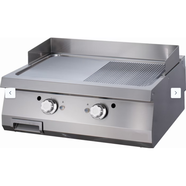  Βαρέως τύπου σχάρα 1/2 αυλακωτή - αέριο - διπλή μονάδα - 70cm βαθιά